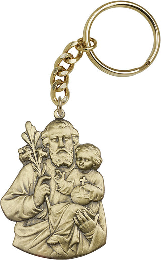 Gold Oxide Saint Joseph Keychain