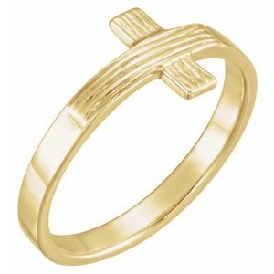 10K Gold The Rugged Cross Chastity Ring
