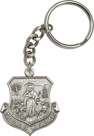Silver Oxide Lord Is My Shepherd Keychain