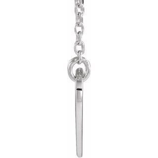 Sterling Silver Pierced Cross Heart 16-18" Necklace