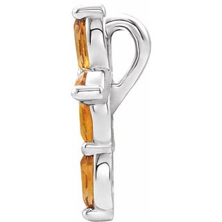 Sterling Silver Natural Citrine Cross Pendant