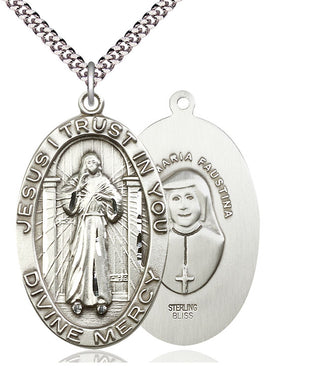 Sterling Silver Divine Mercy Medal Catholic Jewelry