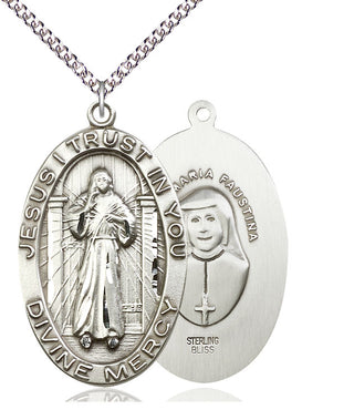 Sterling Silver Divine Mercy Medal Catholic Jewelry