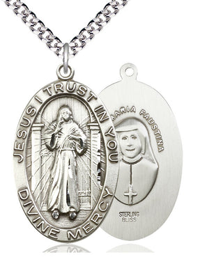 Sterling Silver Divine Mercy Medal Catholic Jewelry