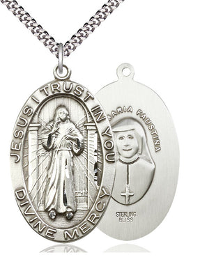 Sterling Silver Divine Mercy Medal Catholic Jewelry