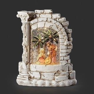 7-Inch Led Swirl Bethlehem Town With Holy Family - Plug-In Cord