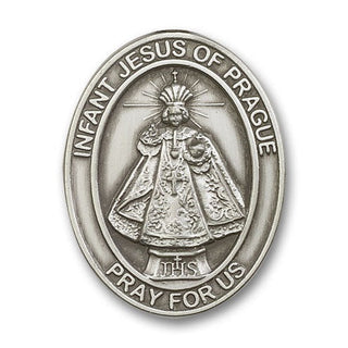 Silver Finish Infant of Prague Visor Clip