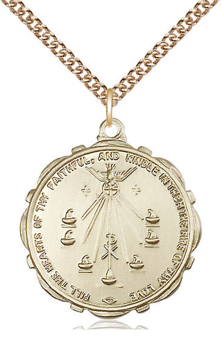 14kt Gold Filled Seven Gifts Medal Catholic Jewelry