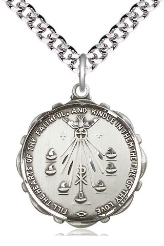 Sterling Silver Seven Gifts Medal Catholic Jewelry