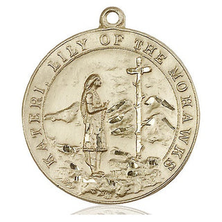 14kt Gold Saint Kateri Medal