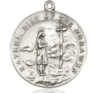 Sterling Silver Saint Kateri Medal Catholic Jewelry