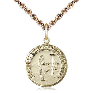 14kt Gold Filled Saint Kateri Medal Religious Jewelry