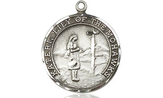 Sterling Silver Saint Kateri Medal Religious Jewelry