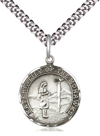 Sterling Silver Saint Kateri Medal Religious Jewelry