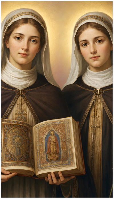St. Harlindis and St. Relindis Holy Cards