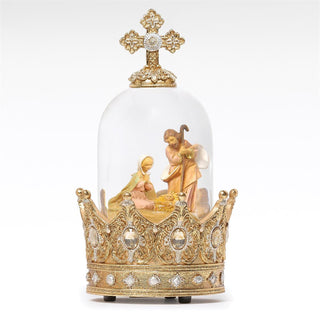 8-Inch Musical Holy Family Dome 100Mm - Crown Base - Wind Up