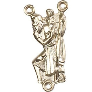 Gold Plate Saint Christopher Rosary Center Rosary Center