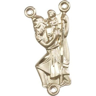 14kt Gold Saint Christopher Rosary Center Rosary Center