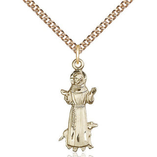 14kt Gold Filled Saint Francis Medal Catholic Jewelry