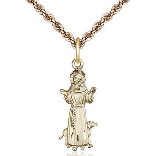 14kt Gold Saint Francis Medal