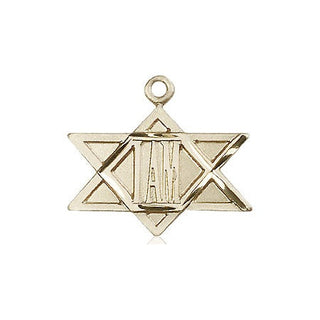 14kt Gold I Am / Star of David Medal