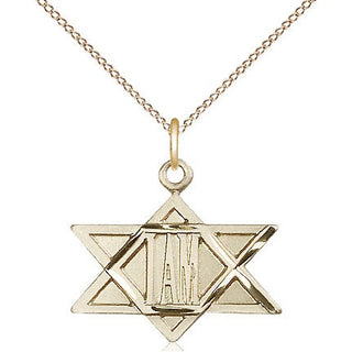 14kt Gold I Am / Star of David Medal