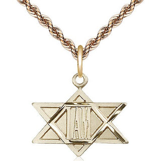 14kt Gold I Am / Star of David Medal