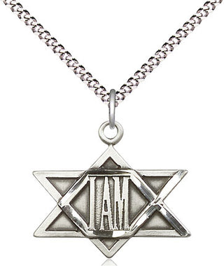 Sterling Silver I Am / Star of David Medal Religious Jewelry