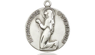 Sterling Silver Saint Bernadette Medal Religious Jewelry