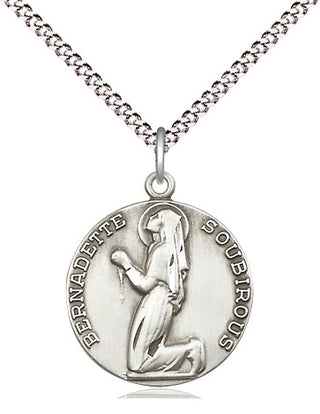 Sterling Silver Saint Bernadette Medal Religious Jewelry