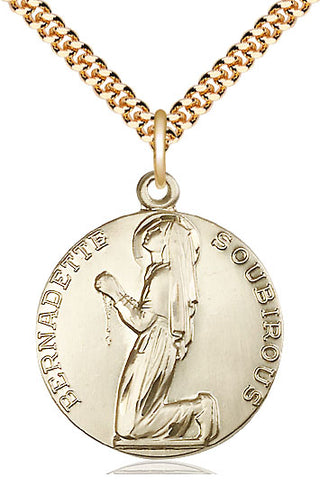 14kt Gold Filled Saint Bernadette Medal Catholic Jewelry