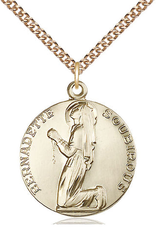 14kt Gold Filled Saint Bernadette Medal Catholic Jewelry