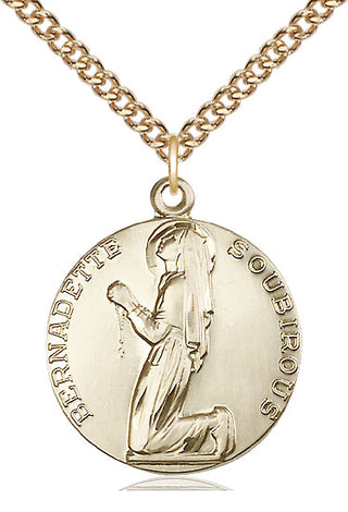 14kt Gold Filled Saint Bernadette Medal Catholic Jewelry