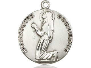 Sterling Silver Saint Bernadette Medal Catholic Jewelry