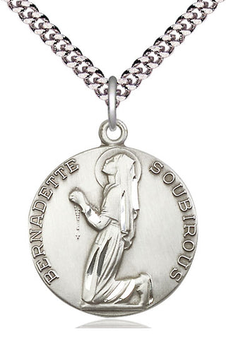 Sterling Silver Saint Bernadette Medal Catholic Jewelry