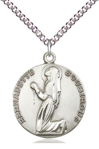 Sterling Silver Saint Bernadette Medal Catholic Jewelry