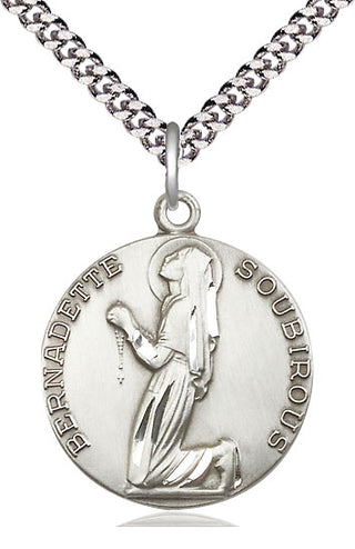 Sterling Silver Saint Bernadette Medal Catholic Jewelry