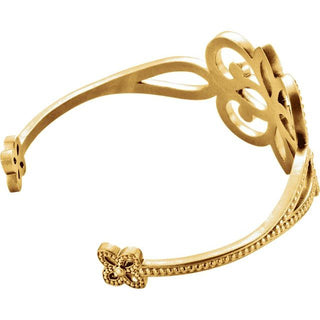 18K Yellow Granulated Cuff 6 1/2" Bracelet
