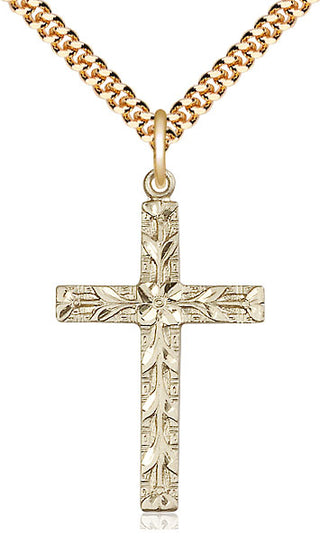 14kt Gold Filled Cross Medal Catholic Jewelry