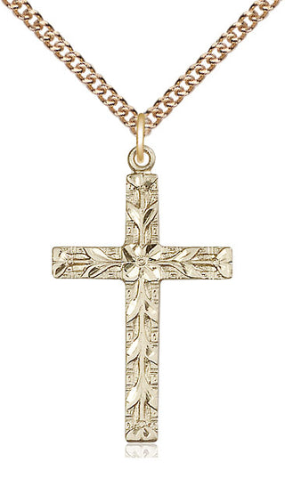 14kt Gold Filled Cross Medal Catholic Jewelry