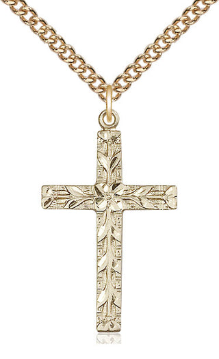 14kt Gold Filled Cross Medal Catholic Jewelry