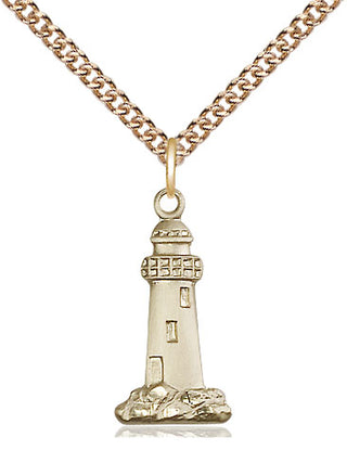 14kt Gold Filled Lighthouse Medal Religious Jewelry