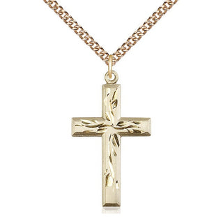 14kt Gold Filled Cross Medal Catholic Jewelry