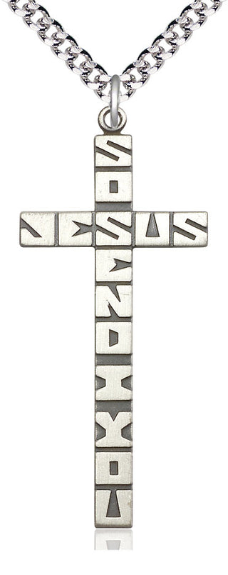 Sterling Silver Cross Medal Catholic Jewelry