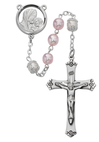 Mother And Child Pink And White Rosary