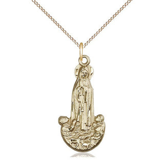 14kt Gold Filled Our Lady of Fatima Medal Catholic Jewelry