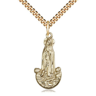 14kt Gold Filled Our Lady of Fatima Medal Catholic Jewelry