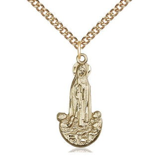 14kt Gold Filled Our Lady of Fatima Medal Catholic Jewelry