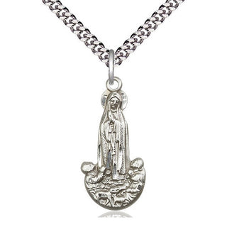 Pewter Our Lady of Fatima Medal Catholic Jewelry