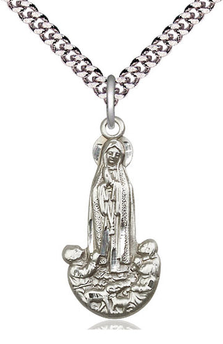 Sterling Silver Our Lady of Fatima Medal Catholic Jewelry